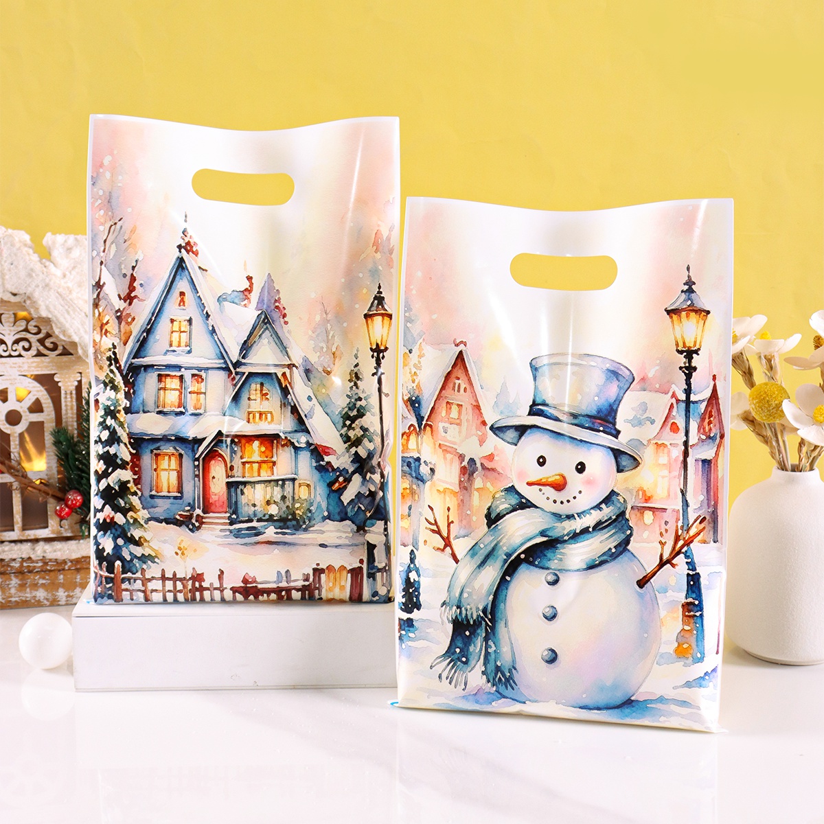 Pet Supplies Direct - 10/20/50pcs Blue Christmas Gift Bag Snowman