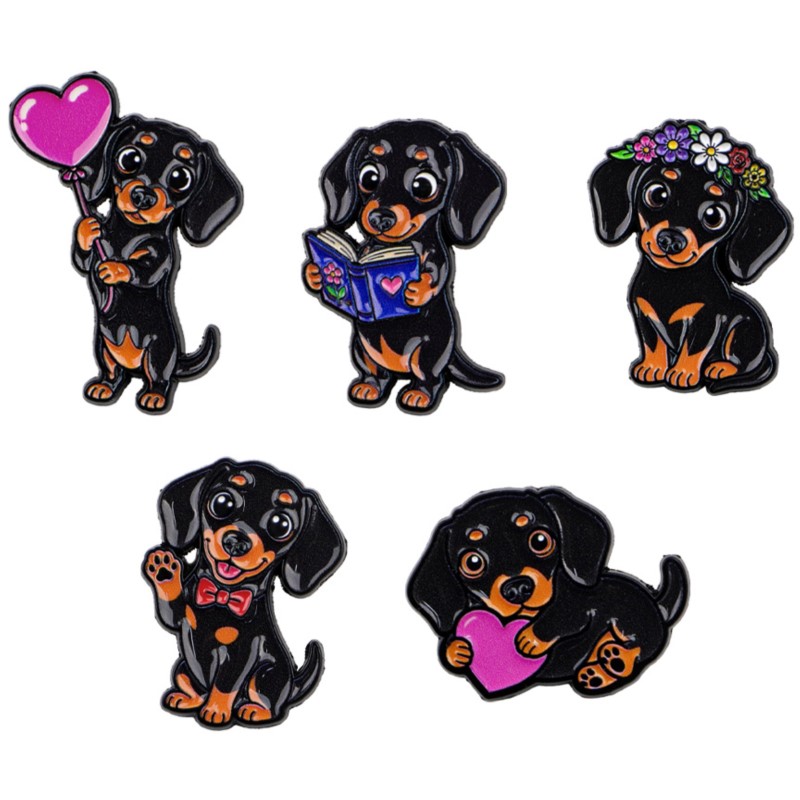 5pcs Cute Dachshund Enamel Pin - Pet Supplies Store ulasan dan harga