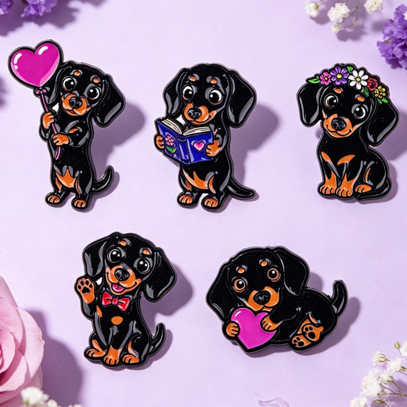 5pcs Cute Dachshund Enamel Pin - Pet Supplies Store ulasan dan harga