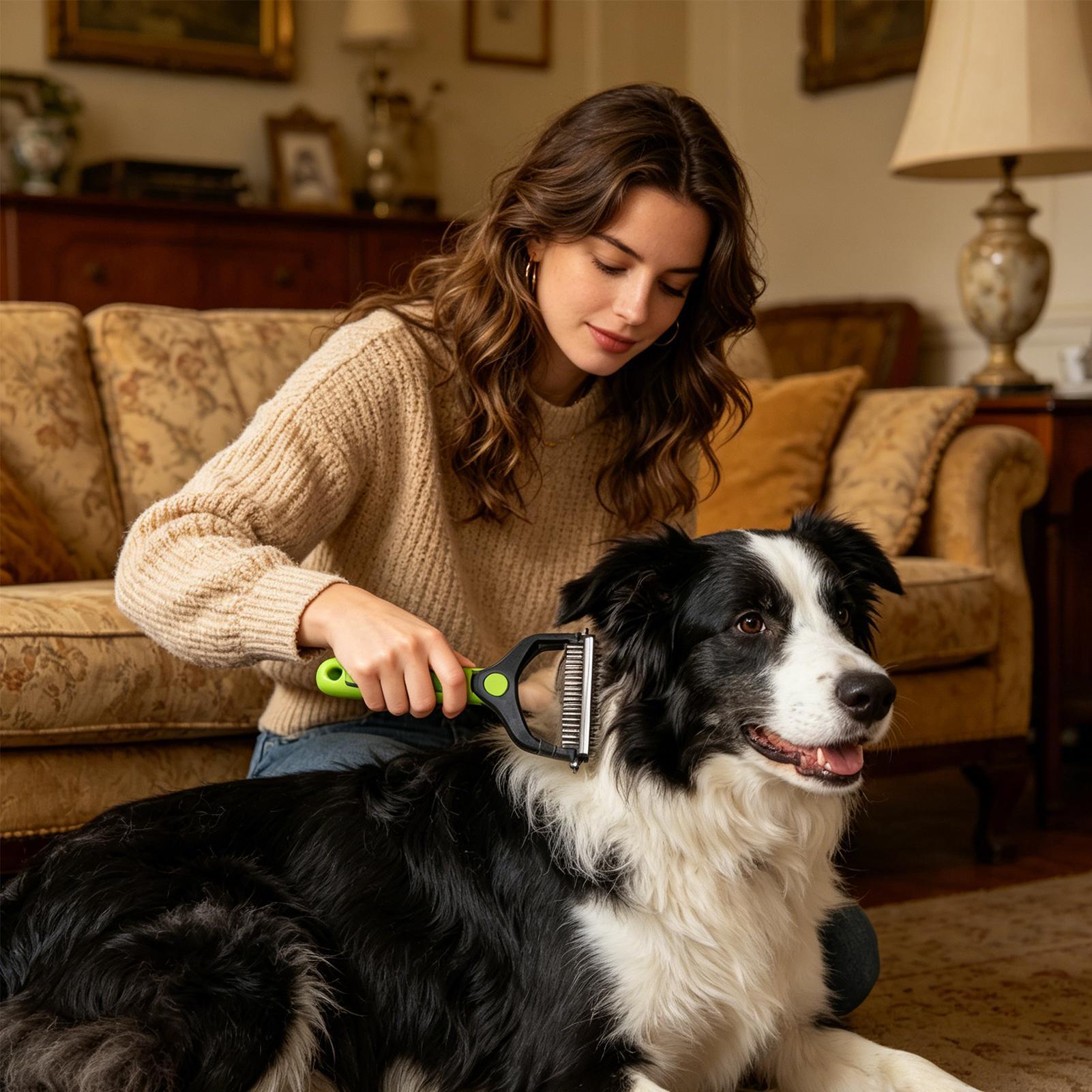 Dog Shedding Brush Double-side - Pet Supplies Vet ulasan dan harga