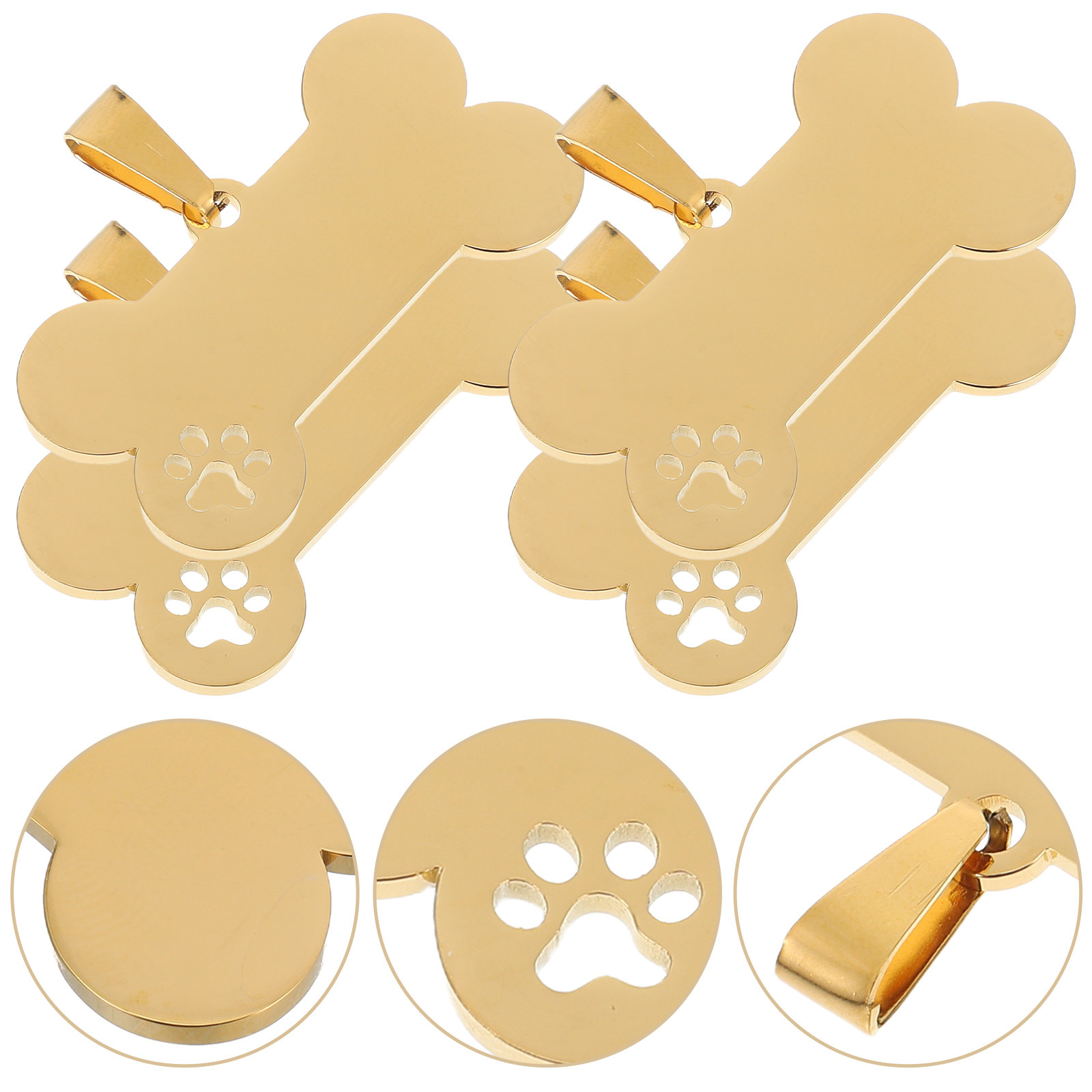 4Pcs Blank Dog Tags Stainless  - Pet Supplies Online ulasan dan harga