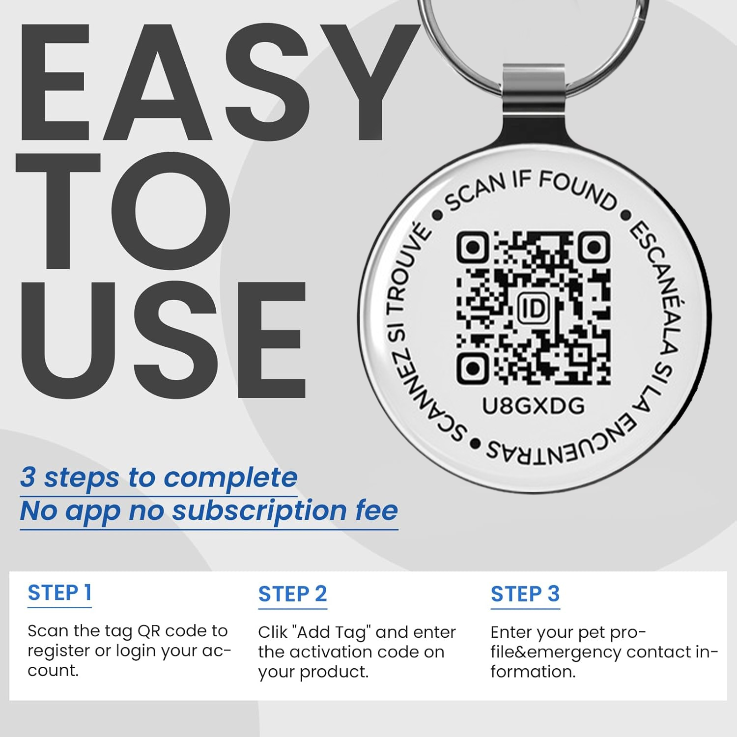 QR ID Pet Tag for Cat, Metal C - Pet Supplies Online ulasan dan harga