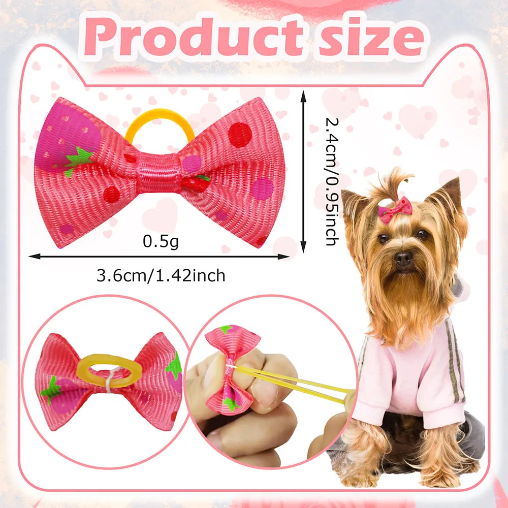 50PCS Dog Bows With Rubber Ban - Pet Supplies In Bulk ulasan dan harga